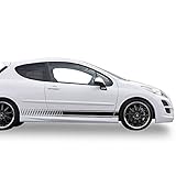 2x Decal Sticker Vinyl Side Racing Stripes Compatible with Peugeot 207 RCup 2006-2012