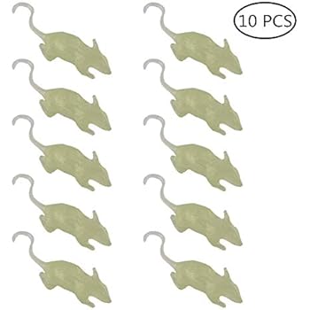 Amazon.com: Hocai 10 Pieces Glow in The Dark Fake Rat Night Light ...
