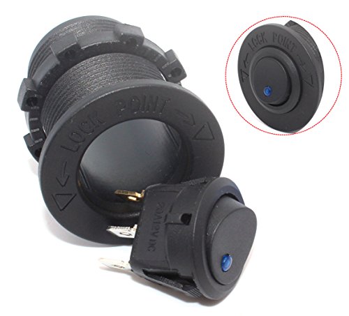 Cllena Car Truck Rocker Toggle LED Switch Shell 3 Pins On-Off Control 12V (Blue Light)