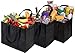 NZ home XL Reusable Grocery Shopping Bags, Heavy Duty Shopping Tote, Stands Upright, Foldable, Washable (Black 3 Pack)