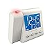 Magnasonic Projection Alarm Clock with AM/FM Radio, Battery Backup, Auto Time Set, Dual Alarm, Nap/Sleep Timer, Indoor Temperature/Date Display with Dimming & 3.5mm Audio Input - White (EAAC601W)
