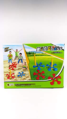 Shooting Stars Ring Toss with 4 Stars and 2 Ground Steaks, Horseshoe-Style Game, Safe Indoor and Outdoor Activity for Children, Friends and Family - Thumbnail 2