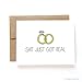 Funny Wedding Gift Card for Couple, Shit Got Real, Blank Inside, By Julie Ann Art