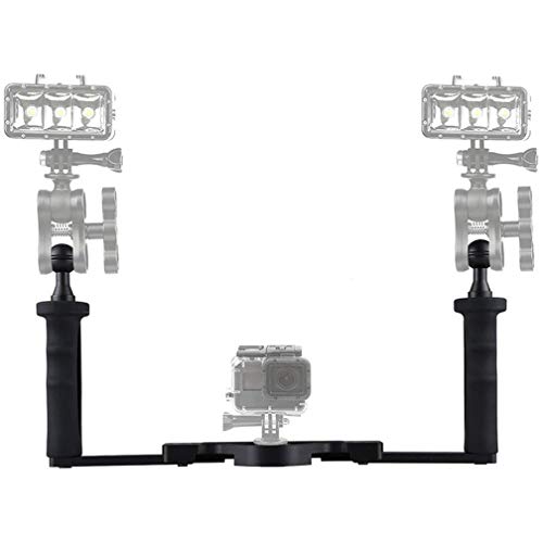 Mcoplus Aluminum Underwater Tray, Double Handled Base Diving Camera Tray for Underwater Camera Housing& Light System