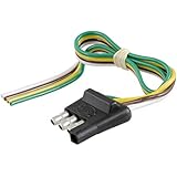 CURT 58030 Trailer Side 4-Way Trailer Wiring Harness with 12-Inch Wires, 4-Pin Trailer Wiring