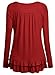 DJT Women's V Neck Long Sleeve Ruched Front T Shirt Blouse Top X-Large Wine