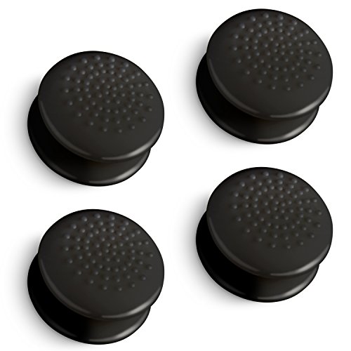 Fosmon [Set of 4] Extended Thumb Grips Analog Stick Joystick Controller Performance for PS4 | PS3 | Xbox 360 | Wii U (Solid Black)