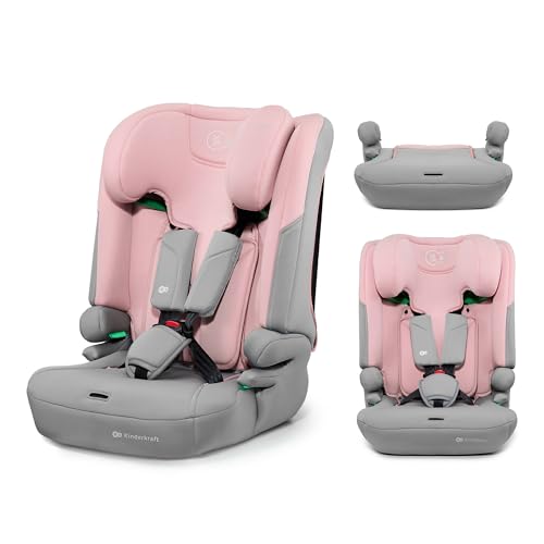 I-COMFY, Silla de coche, Para niños, Ajustable (76-150 cm), Respaldo ajustable, Cinturón de seguridad de 5 puntos, SISTEMA EASY GROW, Fácil instalación, Rosa