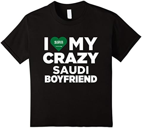 Kids I Love My Crazy Saudi Boyfriend Cute Saudi Arabia T-Shirt 8 Black