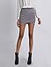 NEARKIN (NKNKSSK64 Womens Stretchy Waistband Shirring Fitted Mini Skirt Gray US S(Tag Size M)