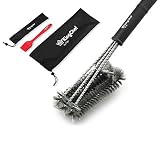 BBQ Grill Brush Cleaner, FREE Silicone Basting Brush, Best Barbecue Grilling Tools And Accessory By King Chef