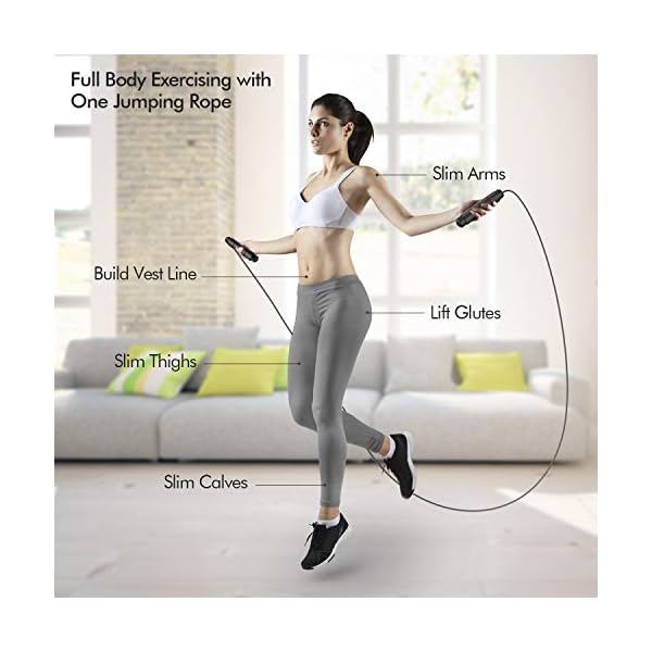 FITFORT-Skipping-Rope-Adult-Fitness-Jump-Rope-Tangle-Rapid-Speed-Skipping-Rope-Cable-with-Ball-Bearingsfor-Women-Men-and-Kids-Adjustable-Steel-Skipping-Rope-with-Foam-Handles-for-Home-Fitness FITFORT Skipping Rope Adult - Fitness Jump Rope, Tangle Rapid Speed Skipping Rope Cable with Ball Bearings,for Women, Men, and Kids, Adjustable Steel Skipping Rope with Foam Handles for Home Fitness