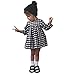 BOBORA Little Kids Baby Girls Long Sleeve Dress White and Black Plaid Skirt