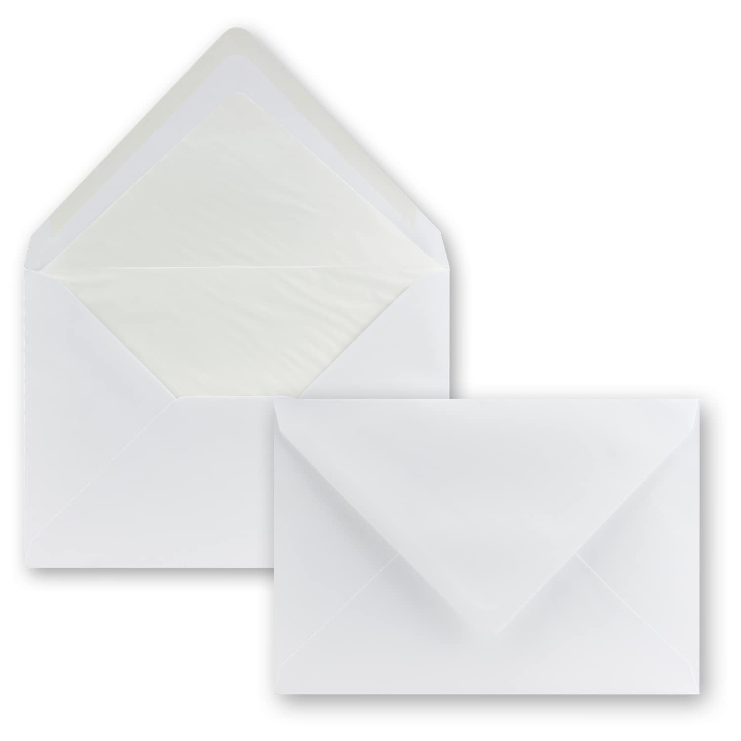 Gustav Neuser Pack of 25 Envelopes Polar White - DIN C5 - Lined - 100 g/m² - 16.2 x 22.9 cm - Wet Adhesive with Pointed Flap - Envelopes