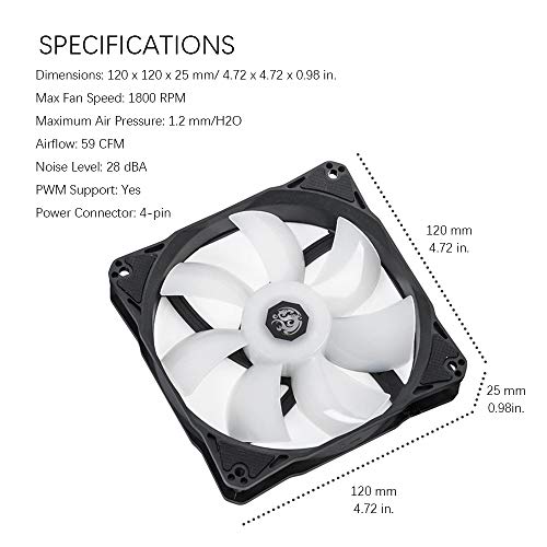 Bitspower Notos 120mm Case Fan, DRGB Computer Fan PWM PC Cooling Fan