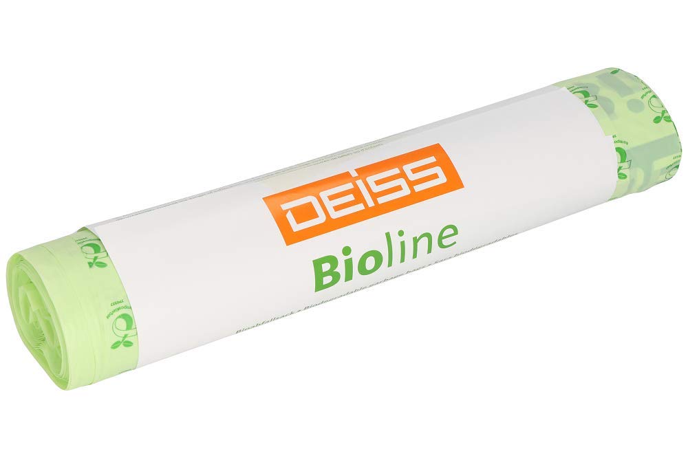 DEISS Bioline Organic Bin Liners, 200 L, Compostable, 5 bags.