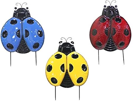 Amazon Com Tisyourseason Large 3 Metal Ladybug Decorative