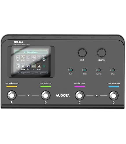 Audota Ame-200 Pro - Processador Multiefeitos para Guitarra com