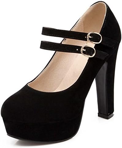 SmiliceWomen Mary Jane High Block Heel Court Shoes Round Toe Platform Shoes Size 1-12.5 US