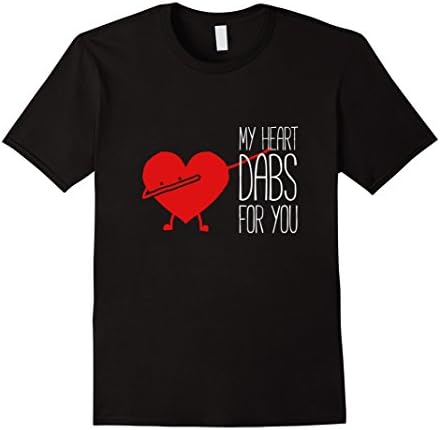 Men's My Heart Dabs For You | Funny Valentines Day T-shirt Large Black