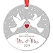 DIGIBUDDHA Mr & Mrs First Christmas Peace Doves Ornament Gift Bridal Shower Wedding Gift 1st Holiday Married Couple Keepsake Newlyweds Present 3
