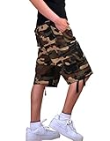 Olrain Men's Cotton Loose Fit Multi Pocket Cargo Shorts