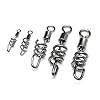 DrFish-Saltwater-Fishing-Swivel-Snap-Swirl-Connector-Cork-Screw-Swivel-Stianless-Black-42-220LB-Pack-of-2010