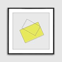 Framed Canvas Wall Art Geometric Building Canvas Prints Home Artwork Decoration for Living Room,Bedroom - 16x16 inches