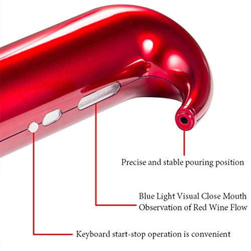 jiumoji Electric Wine Aerator Pourer Portable Wine Decanter Multi-Smart Versatility Automatic Wine Oxidizer (-Red)