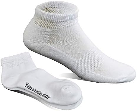 Yomandamor Mens Cotton Diabetic Low Cut Socks with Seamless Toe,5 Pairs