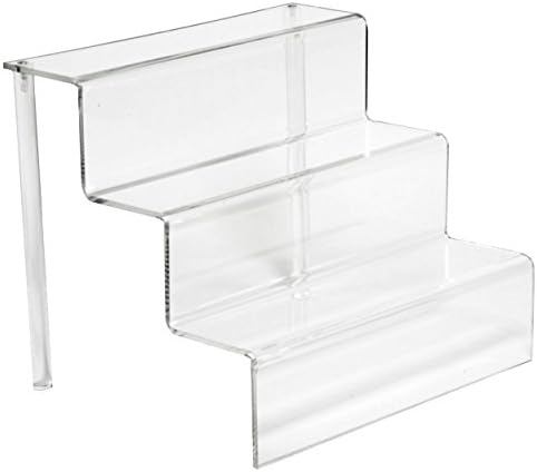 AMKO CTP1252 Riser Set Three-Tier Step Display, Clear Polycarbonate/Acrylic, Polycarbonate, 1/8" Thick Acrylic, Quick & Easy Access, Cost Effective, Durable, Easy to Use (Pack of 1)