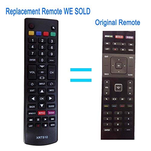 XRT510 Replacement IR Remote Control Compatible with Vizio LED TV M81i-A3 M321i-A2 M321I-A28 M401i-A3 M471i-A2 M471I-A32 M501D-A35 M501D-A2 M501D-A2R M551D-A2 M551D-A2R M601D-A3 M601D-A3R M651D-A2
