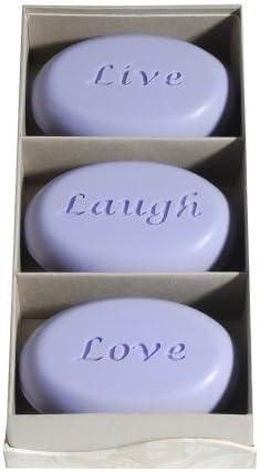Personalized Signature Scented Soap Trio Bar Box Gift Set Personalized with "Live" "Laugh" "Love" - Scent: Lavender Mist - New Hope Soap