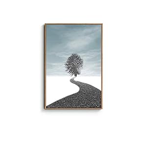 Framed Canvas Home Artwork Decoration The Road to The Distance Canvas Wall Art for Living Room Bedroom - 16x24 inches