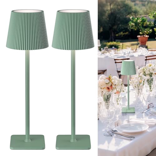 LuminexDesigns Cordless Rechargeable LED Table Lamp Green Vela TL02