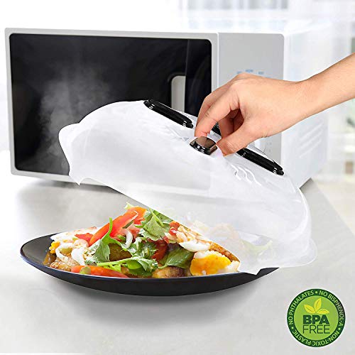 CLKJYF Microwave Cover for Food, Magnetic Microwave Splatter Guard Lid, Microwave Plate Cover with Steam Vents, Cover for Food