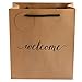 Welcome Gift Bag with Hang Tag - Embossed Welcome Message | Set of 25 Kraft Paper | Perfect for Hotel Weekend Wedding Guests Bridesmaid Groomsmen Gift Bridal Baby Shower Favor