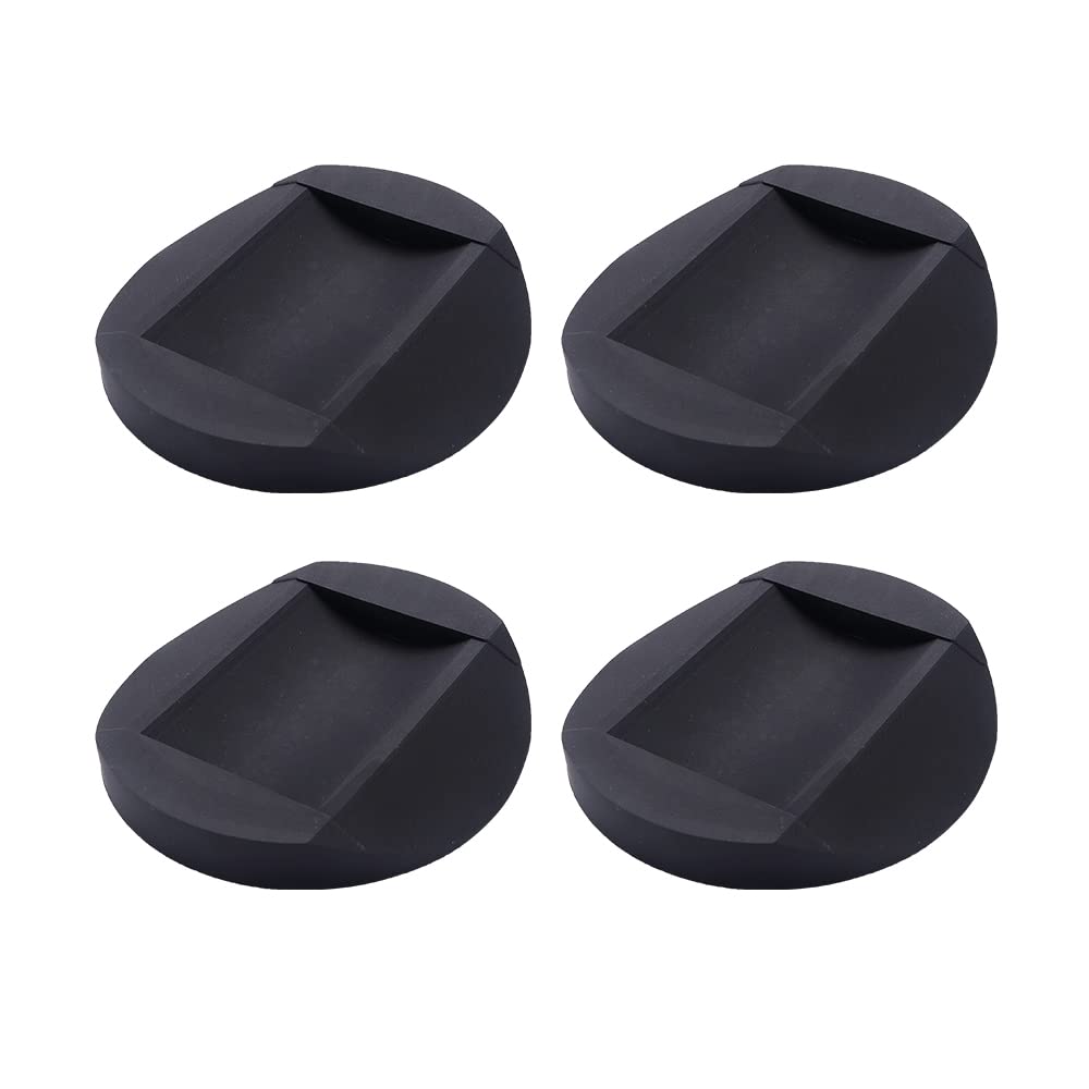VooGenzek 4 PCS Furniture Caster Cups, Rubber Feet Protector Pads, Floor Protectors Bed Sofa Chair Leg Wheel Anti-Slip Pad, for All Floors Wheels of Furniture, Sofas and Bed, Black