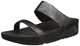 FitFlop Women's Lulu Shimmersuede Slide Sandal, black, 5 M US