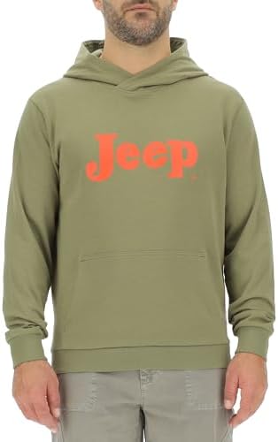 Herren J Man Hooded W/Pouch Pocket - Vintage Large Print J24s Sweatshirt, Moss, L EU