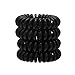 Kitsch Mega Hair Coils for Thick Hair | Spiral Hair Ties for Women | Phone Cord Elastic Hair Ties for Thick Hair | Holiday Gift | Ponytail Holder | Hair Elastics for Women Girls 4 pack | Black