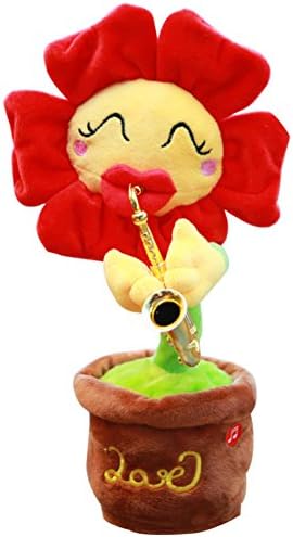 Decoration Sun flower toy,Trumpet twist,Sing dance blow saxophone sunflower-C
