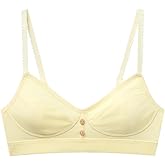 FREELASS Triangle Bralette,Yellow Lightweight Mesh Wireless Bra for A-B Cup