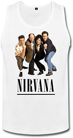 Xxfz Men's Nirvana Meme Rock Band Seinfeld Logo White Medium Tank Top Shirts