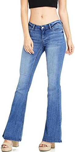 Celebrity Pink Women's Juniors High Waisted Flared Bell Bottom Jeans