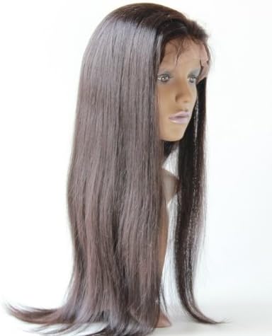 Full Lace Wigs 16" top-indian Hair 100% Remy Human Hair Wig Natural Straight #1B trademark:hairpr