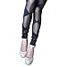 Polytree Women's Ripped Stretch Leggings Pants (Black 1)