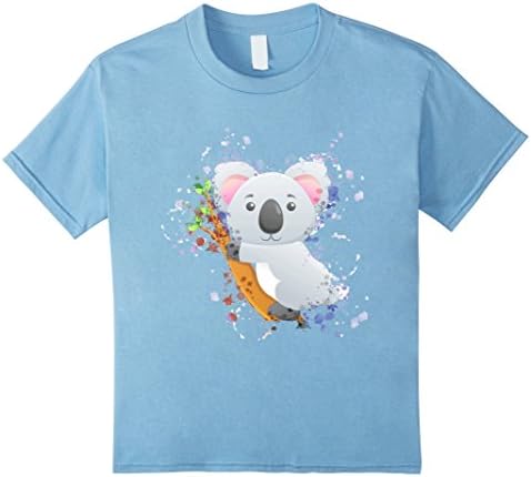 Kids Australian Koala Bear Cute Animal T Shirt Splash Koala 12 Baby Blue