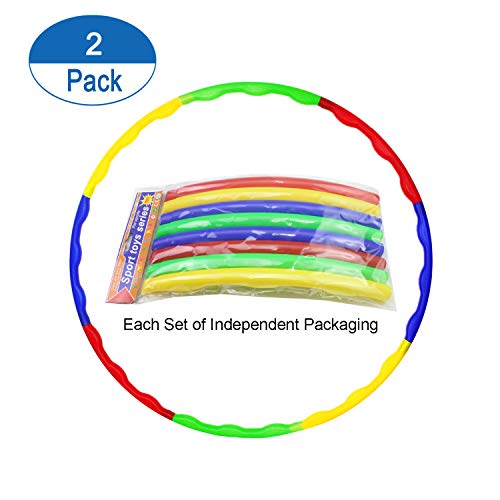 Luckkyme Hoola Hoop for Kids and Adults, 32 Inch Adjustable Size Plastic Hola Hoops Rings for Sports Playing Games (2 Pack)