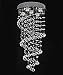 A1A9 Elegant Spiral Crystal Chandelier Lighting, Clear K9 Crystal Raindrop LED Ceiling Lights Chrome Flush Mount Pendant Light Fixture for Livingroom Dining Room Hallway Stairway Foyer (D16'' H31'')